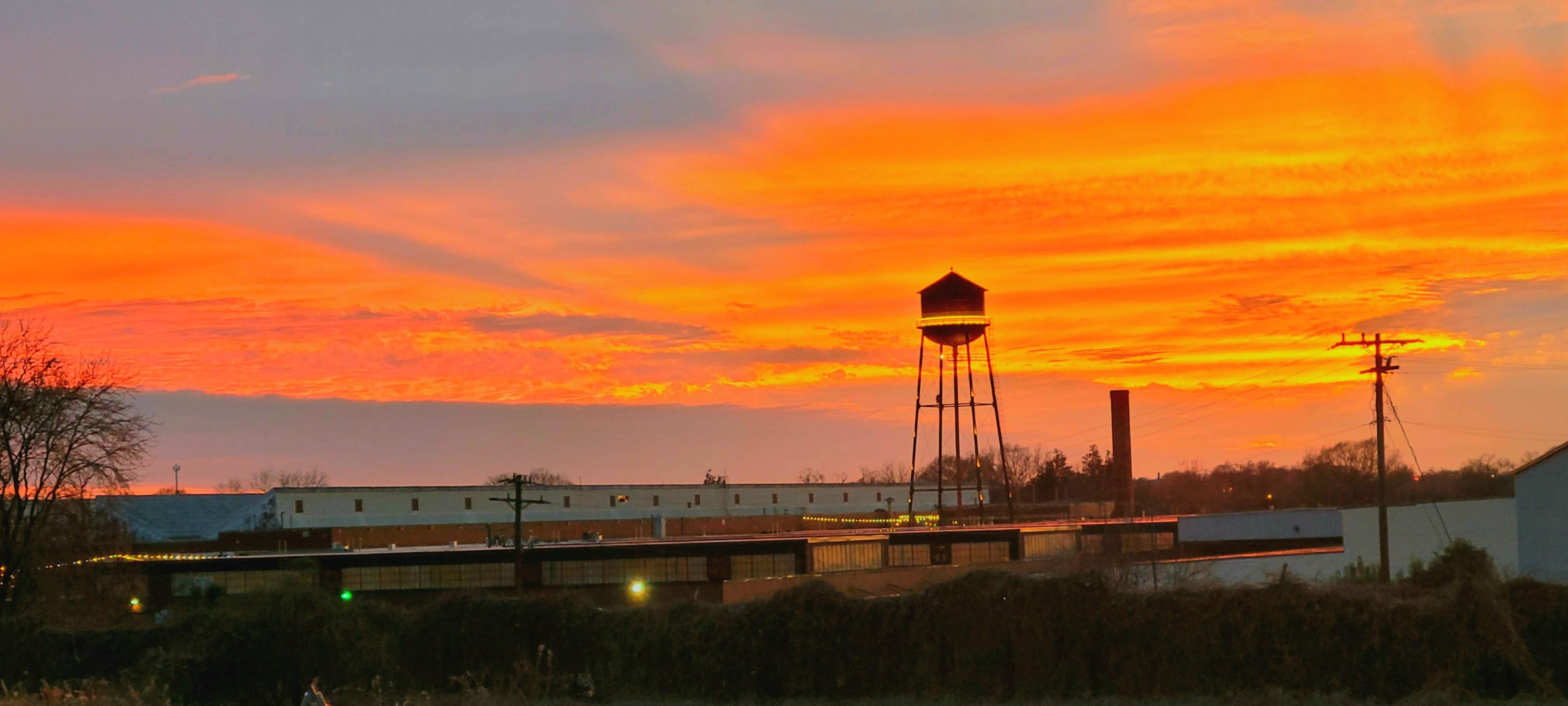 Landscape photograph of a mountain sunset.